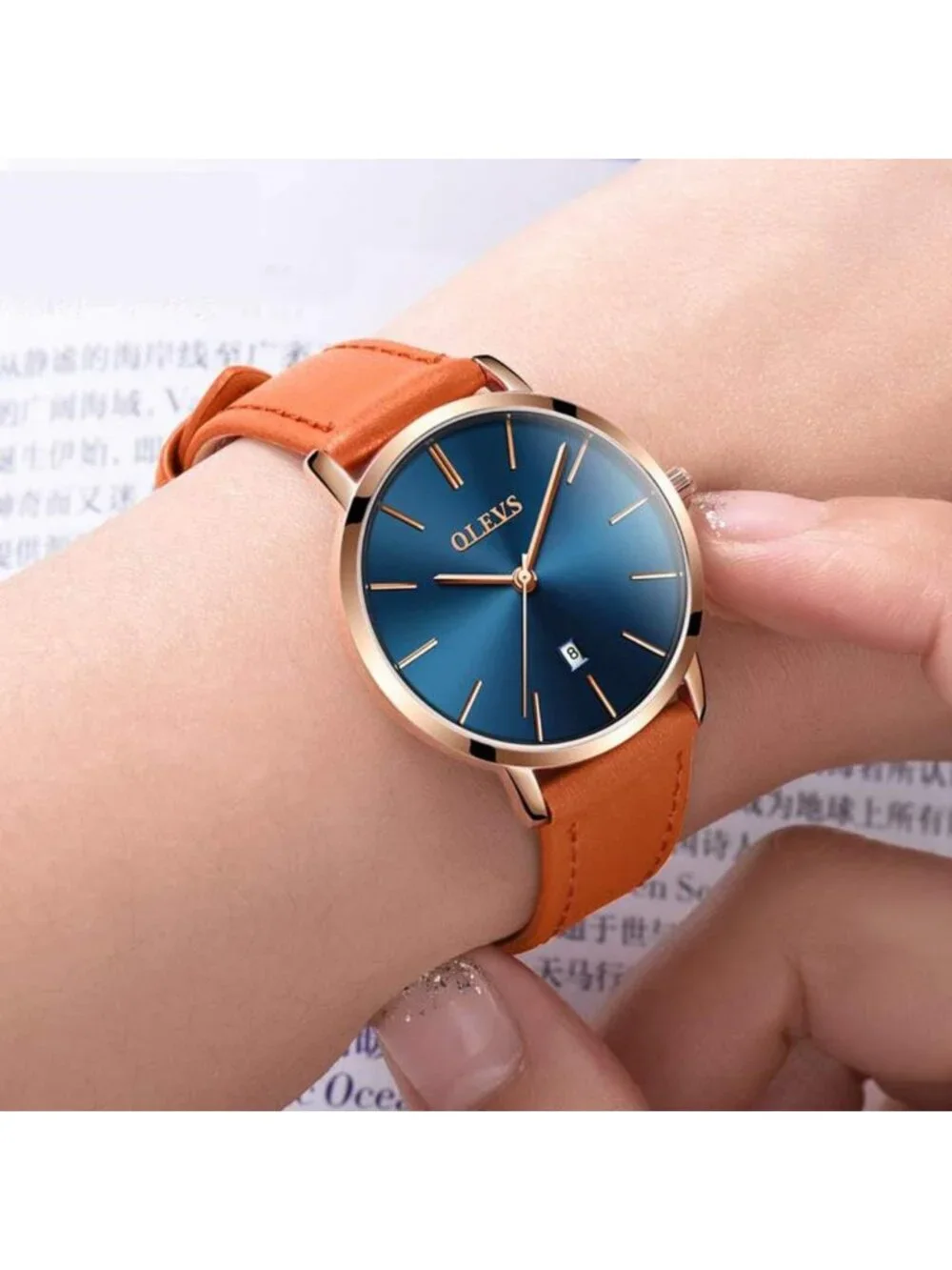 Minimalist White Leather Women's Watch - Waterproof Ultra Thin Analog Dress